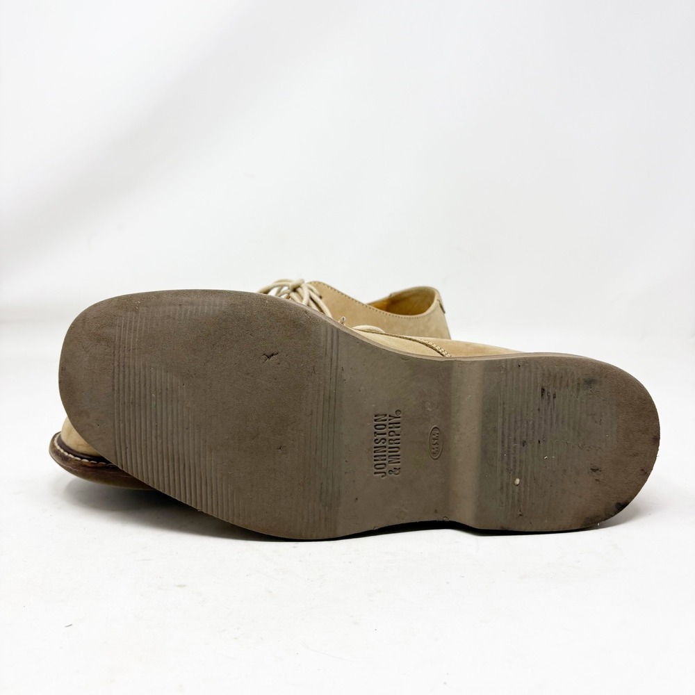 Johnston & Murphy Tan Nubuck Leather Plain Toe Derby Shoes Mens Size 9M Preppy - Picture 9 of 13